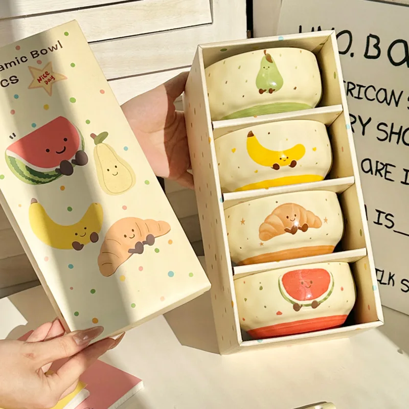 Cute 4.5 Inch Ceramic Rice Fruit Dessert Bowl Tableware Set with Gift Box for Housewarming New Home Souvenir
Cute 4.5 Inch Ceramic Rice Fruit Dessert Bowl Tableware Set with Gift Box for Housewarming New Home Souvenir