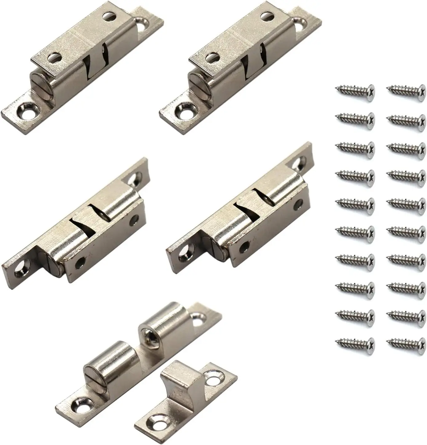 70mm Double Ball Catch Latch for Cabinet Closet Furniture Door, 5 Pack
70mm Double Ball Catch Latch for Cabinet Closet Furniture Door, 5 Pack