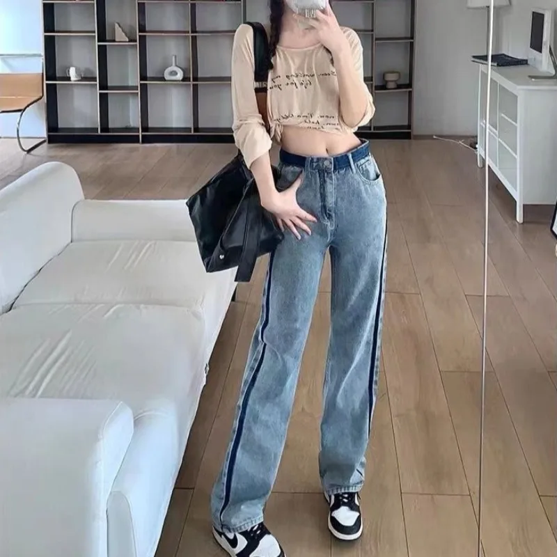 Denim Pants for Women Straight Leg Womens Jeans High Waist Shot Contrasting Colors Streetwear Cheap Korean Fashion 2025 Trousers
Denim Pants for Women Straight Leg Womens Jeans High Waist Shot Contrasting Colors Streetwear Cheap Korean Fashion 2025 Trousers