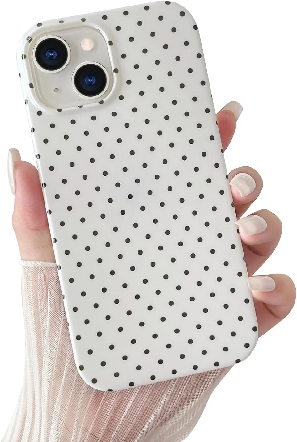 Cute Polka Dot iPhone 15 Case, Soft TPU Slim Shockproof Cover for Women Girls in White
Cute Polka Dot iPhone 15 Case, Soft TPU Slim Shockproof Cover for Women Girls in White