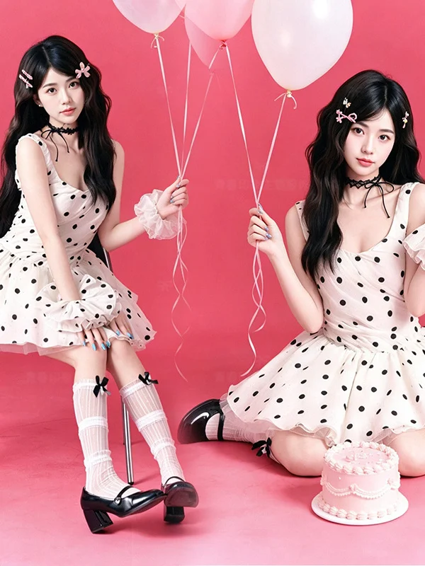 Sweet Atmosphere Korean Polka Dot Dress Women's Photography Studio New Arrival Stage Costume Traditional Chinese Ethnic Women...
Sweet Atmosphere Korean Polka Dot Dress Women's Photography Studio New Arrival Stage Costume Traditional Chinese Ethnic Women...