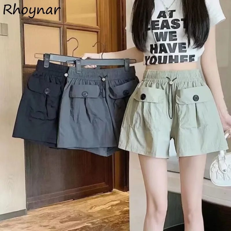 High Waist Shorts Women Solid Simple All-match Daily Students Straight Baggy Soft Elastic Korean Fashion Streetwear Prevalent
High Waist Shorts Women Solid Simple All-match Daily Students Straight Baggy Soft Elastic Korean Fashion Streetwear Prevalent