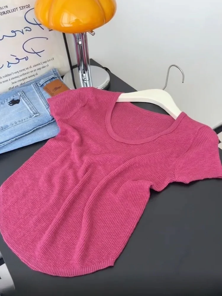 Faionable Ice Silk ort Sve Вязаный топ U-Ne Женский летний свободный трикотаж в Корейском стиле для поездок на работу
Faionable Ice Silk ort Sve Вязаный топ U-Ne Женский летний свободный трикотаж в Корейском стиле для поездок на работу