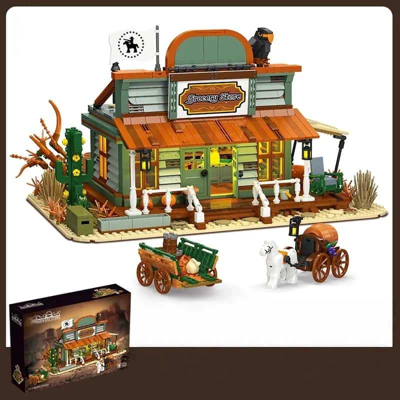 MOC 1827PCS DIY Western Grocery Store Building Block Kit with Light-Up Parts Build Your Own Street Scene, Perfect Christmas Gift
MOC 1827PCS DIY Western Grocery Store Building Block Kit with Light-Up Parts Build Your Own Street Scene, Perfect Christmas Gift