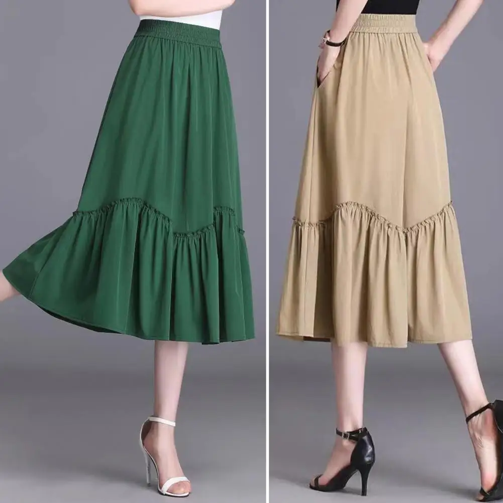 Women Midi Skirt Elastic High Waist A-Line Long Skirt with Pockets Solid Color Large Hem Skirt Slimming Fashion Loose Skirts
Women Midi Skirt Elastic High Waist A-Line Long Skirt with Pockets Solid Color Large Hem Skirt Slimming Fashion Loose Skirts