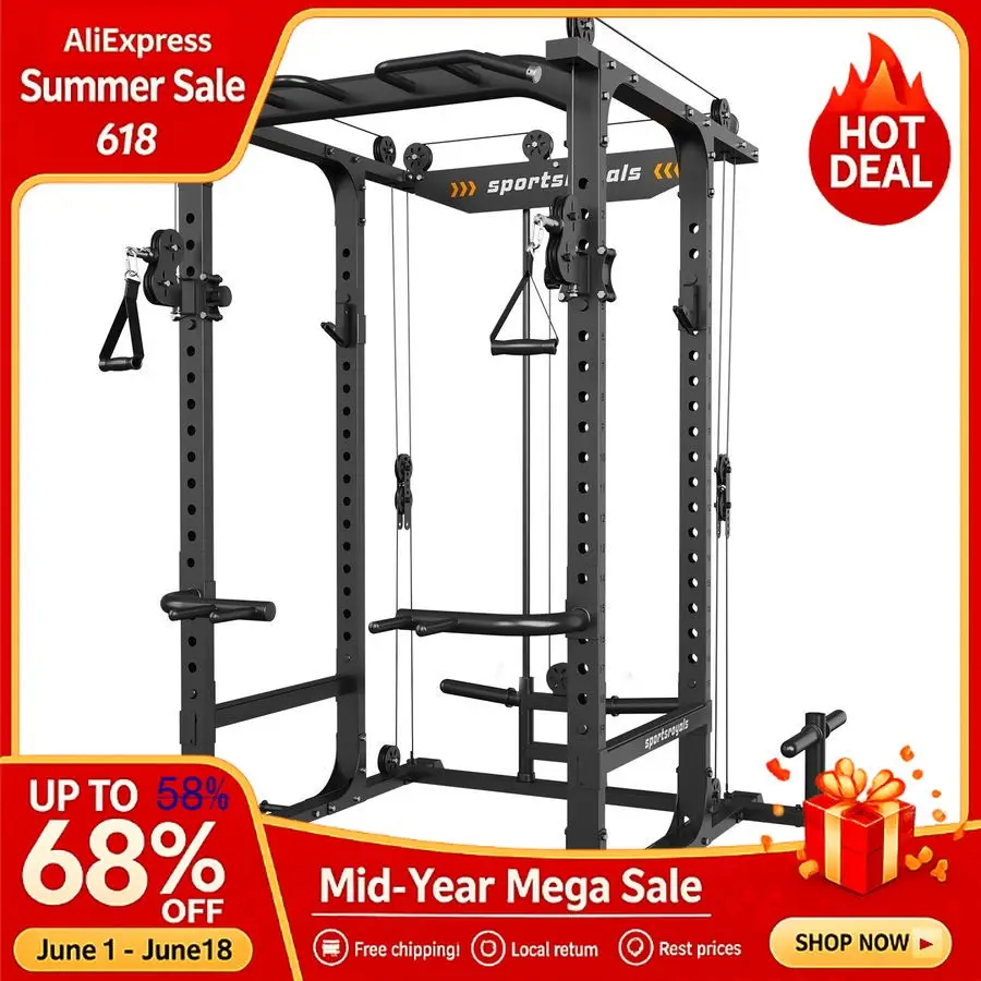 Power Cage 1600lbs Power Rack with Adjustable Cable Crossover,MultiFunction Squat Rack Pulley System and Training Attachm,Custom
Power Cage 1600lbs Power Rack with Adjustable Cable Crossover,MultiFunction Squat Rack Pulley System and Training Attachm,Custom