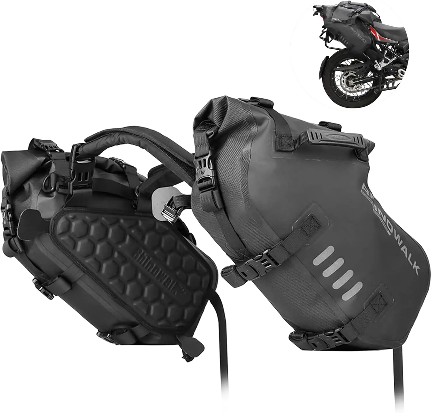 Motorcycle Saddle bags Waterproof motorcycle saddlebags shoulder bag 18L(9L*2) for most Adventure and Sport Motorcycle Racks 1 P
Motorcycle Saddle bags Waterproof motorcycle saddlebags shoulder bag 18L(9L*2) for most Adventure and Sport Motorcycle Racks 1 P