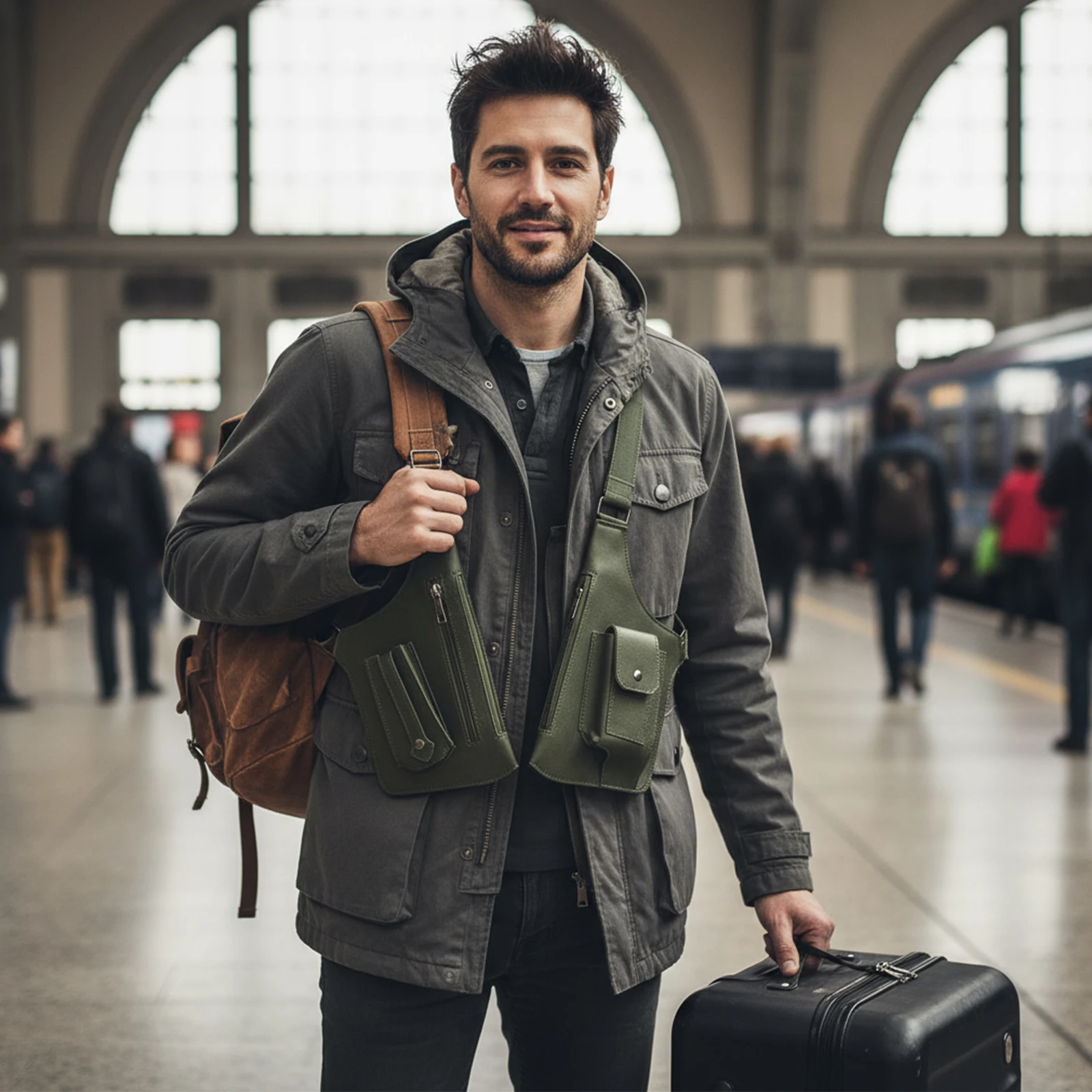 PU Leather Double Shoulder Armpit Bag Multi-Pocket Underarm Shoulder Bag Anti-Theft Holster Bags for Men Women Travel Outdoors
PU Leather Double Shoulder Armpit Bag Multi-Pocket Underarm Shoulder Bag Anti-Theft Holster Bags for Men Women Travel Outdoors