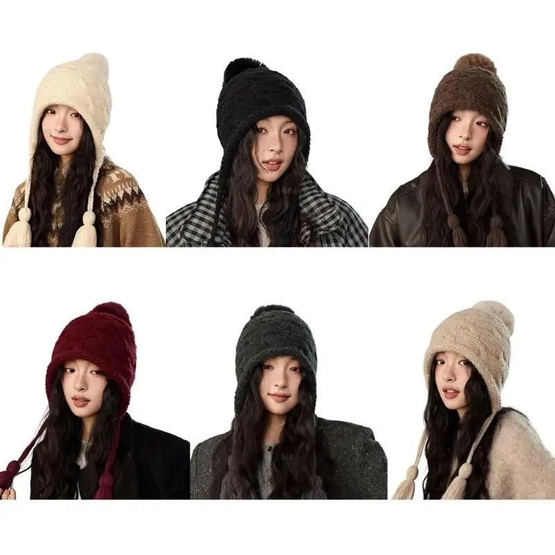 A52E Eye Catching Knitted Cap With Tassels Face Slimming Design Cold Weather Essential
A52E Eye Catching Knitted Cap With Tassels Face Slimming Design Cold Weather Essential
