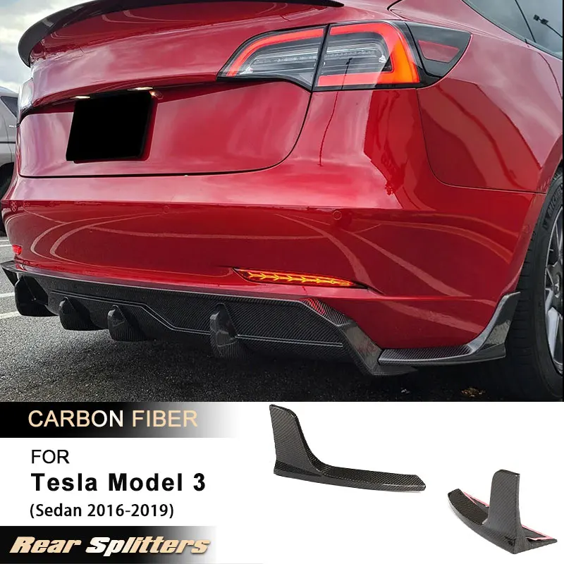 Car Rear Bumper Splitters for Tesla Model 3 Sedan 2016-2019 Racing Rear Canards Fins Apron Guard Flaps Body Kits Carbon Fiber
Car Rear Bumper Splitters for Tesla Model 3 Sedan 2016-2019 Racing Rear Canards Fins Apron Guard Flaps Body Kits Carbon Fiber