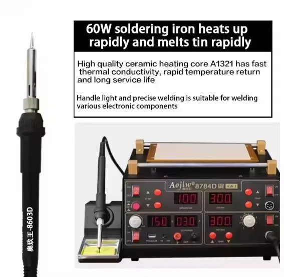 8784D Professional Repair Station 700W Fast Heating Hot Air Gun + Anti-Leakage Ceramic Soldering Iron
8784D Professional Repair Station 700W Fast Heating Hot Air Gun + Anti-Leakage Ceramic Soldering Iron