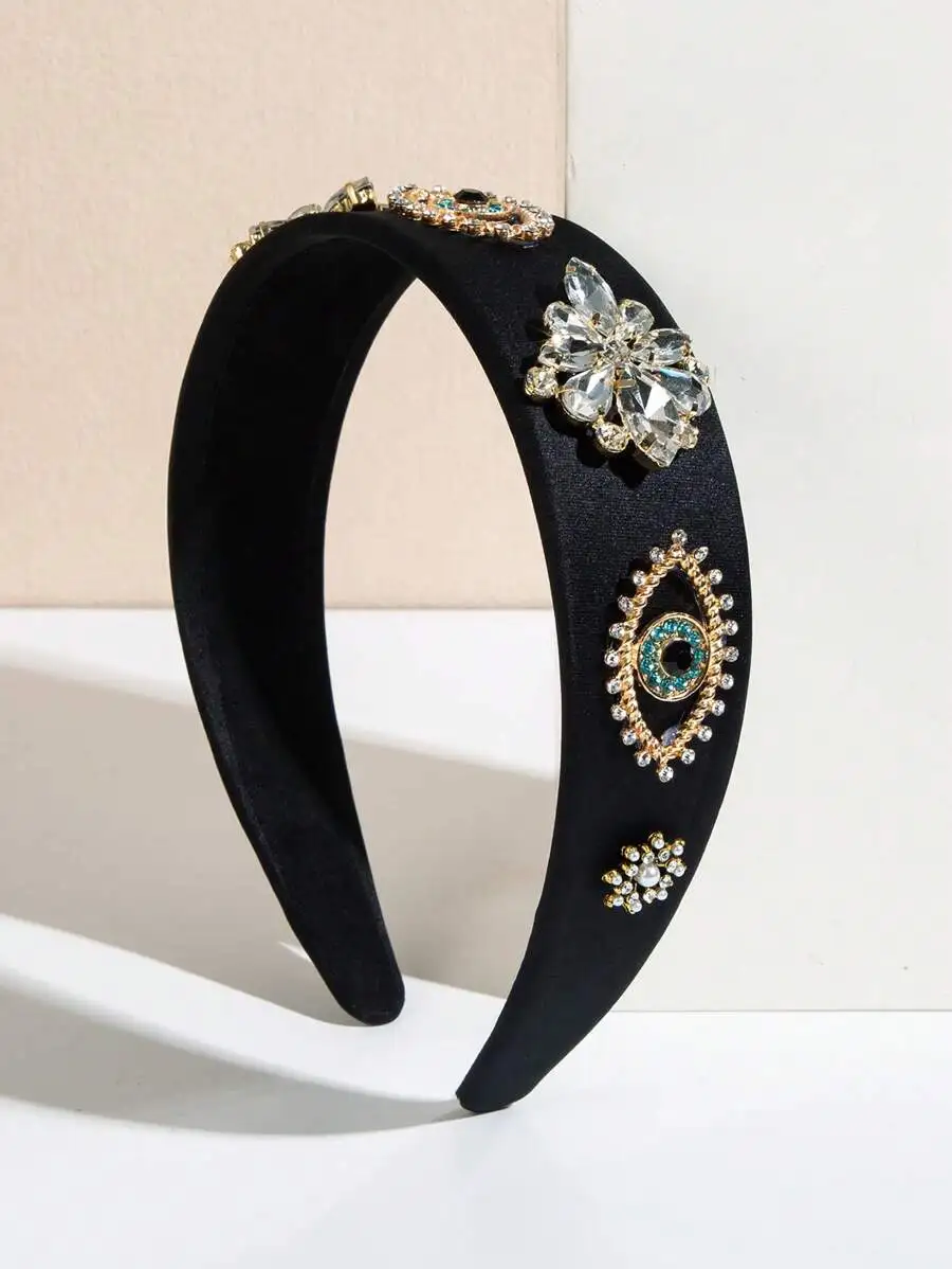 Black Vintage Headband With Crystal And Faux Pearl Embellishments Hair Accessory
Black Vintage Headband With Crystal And Faux Pearl Embellishments Hair Accessory