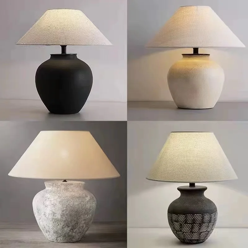 New Chinese ceramic table lamp wabi wind living room bedroom bedside lamp zen retro Japanese-style homestay model room lamps
New Chinese ceramic table lamp wabi wind living room bedroom bedside lamp zen retro Japanese-style homestay model room lamps