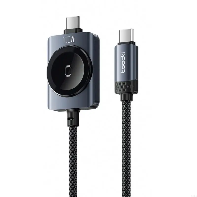 Q6PA Watch Charging Cable PD100W 2-in-1 Braided Type-C Cord Wireless Watch Charging Dock and USB 2.0 Data Transfer
Q6PA Watch Charging Cable PD100W 2-in-1 Braided Type-C Cord Wireless Watch Charging Dock and USB 2.0 Data Transfer