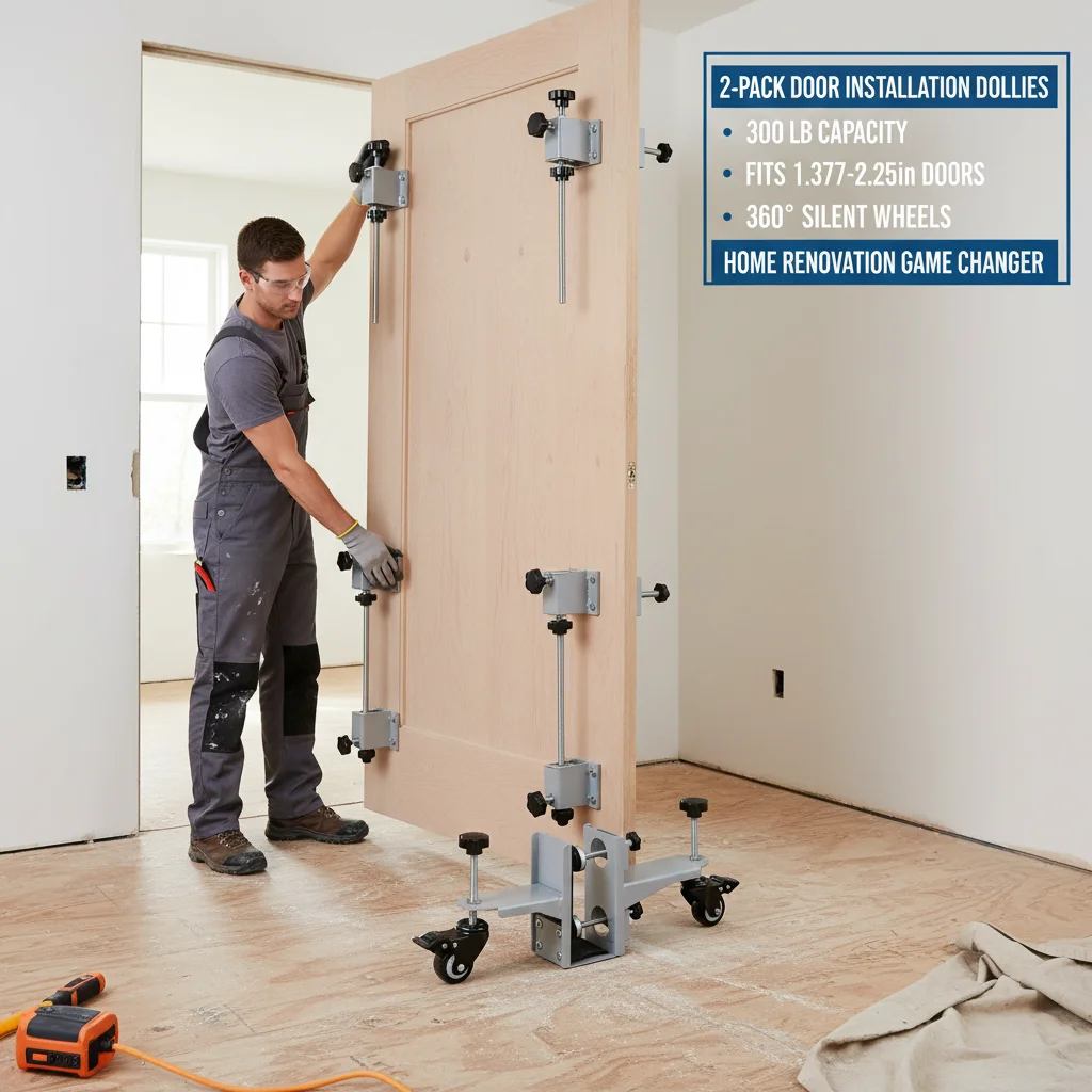 2 Pack Door Installation Tool for 1.375-2.25in Doors, 300lbs Capacity Cart with 360° Silent Wheels & 4 Clamps, Silver
2 Pack Door Installation Tool for 1.375-2.25in Doors, 300lbs Capacity Cart with 360° Silent Wheels & 4 Clamps, Silver