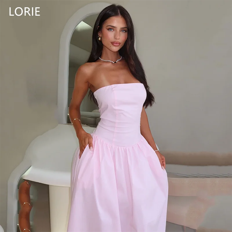 LORIE Pink Hottie A-Line Party Dresses Strapless sleeveless With pockets Evening Prom Dress Floor-Length Prom Gowns Customized
LORIE Pink Hottie A-Line Party Dresses Strapless sleeveless With pockets Evening Prom Dress Floor-Length Prom Gowns Customized