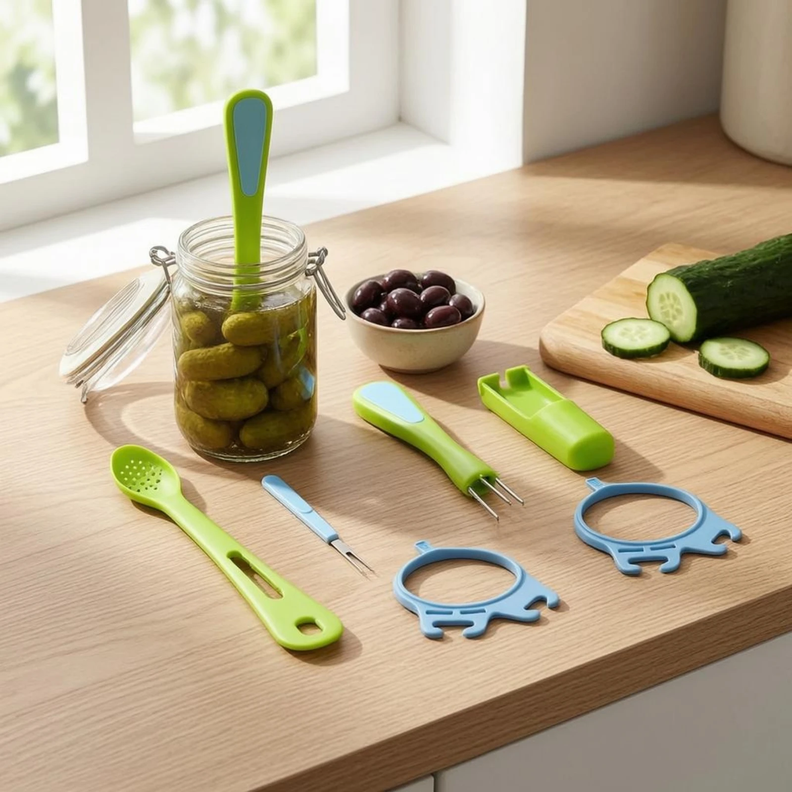 Hanging Jar Tool Plastic Pickle Spoon Set Jar Scoop Set Deep Bowl Metal Tines
Hanging Jar Tool Plastic Pickle Spoon Set Jar Scoop Set Deep Bowl Metal Tines