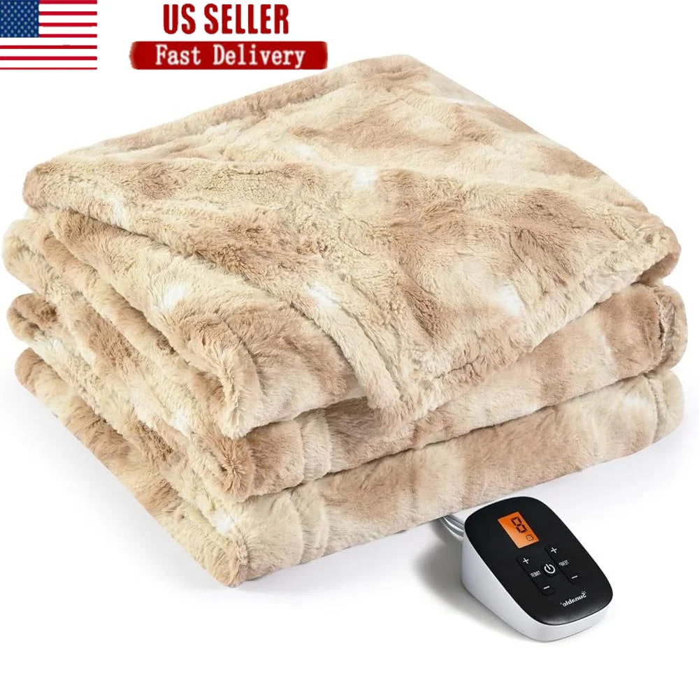 Heated Electric Blanket Soft Faux Fur Machine Washable 10 Heat Settings Auto Off Long Cord Full Size Home Office Use
Heated Electric Blanket Soft Faux Fur Machine Washable 10 Heat Settings Auto Off Long Cord Full Size Home Office Use