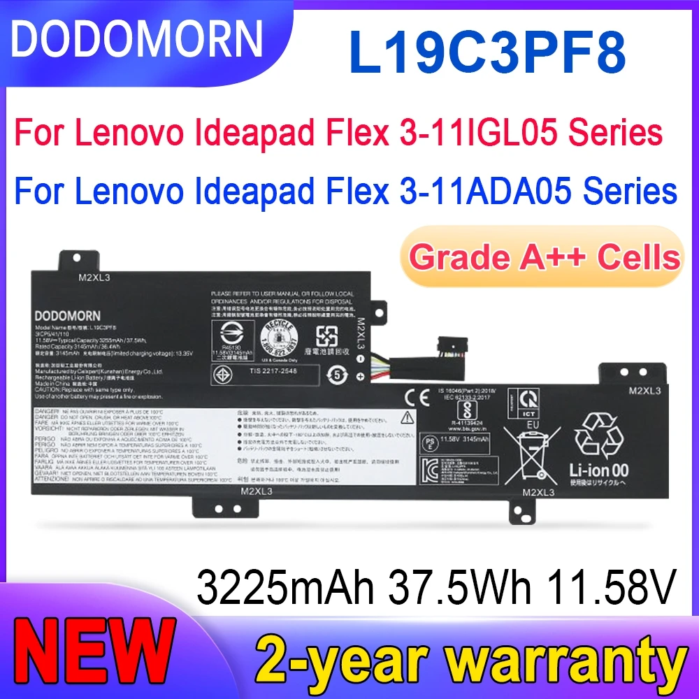 New L19C3PF8 L19M3PF8 Battery For Lenovo IdeaPad Flex 3-11IGL05 Flex 3-11ADA05 C350-11 SB10X02592 5B10X0259
New L19C3PF8 L19M3PF8 Battery For Lenovo IdeaPad Flex 3-11IGL05 Flex 3-11ADA05 C350-11 SB10X02592 5B10X0259