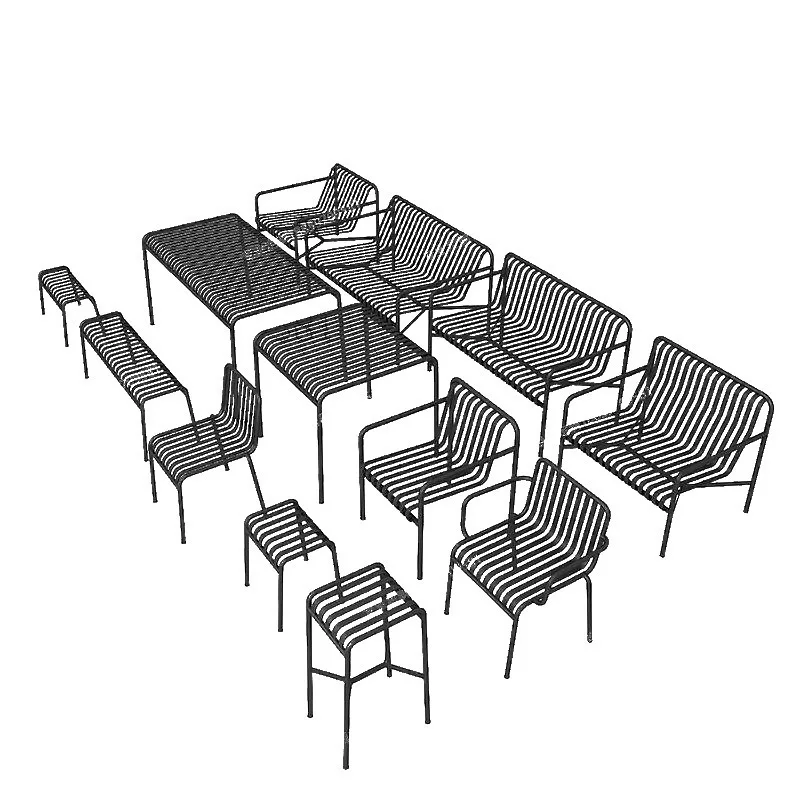 Simple, outdoor tables and chairs, wrought iron combination, patio balcony benches, backrest kit
Simple, outdoor tables and chairs, wrought iron combination, patio balcony benches, backrest kit