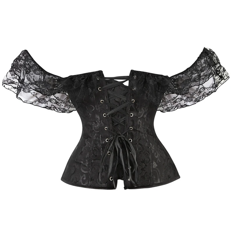 Lace Sleeves Off Shoulder Floral Overbust Corset Princess Elegant Corsets Victorian Women Sexy Bustier Showgirl Party Costume
Lace Sleeves Off Shoulder Floral Overbust Corset Princess Elegant Corsets Victorian Women Sexy Bustier Showgirl Party Costume