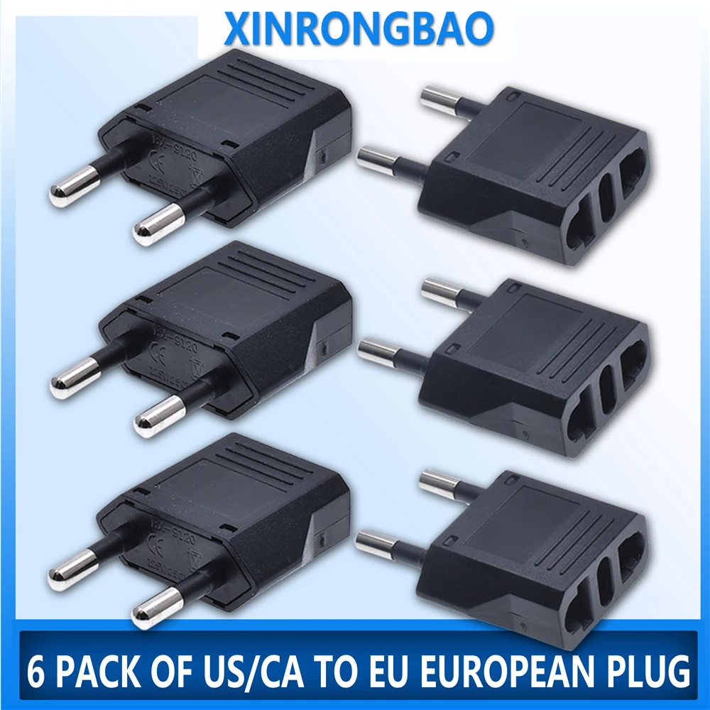 6 Pack US/CA of EU European Plug Travel Plug Adapter Universal Power Jack Wall Plug Converter Input Canada to Europe/Asia Socket
6 Pack US/CA of EU European Plug Travel Plug Adapter Universal Power Jack Wall Plug Converter Input Canada to Europe/Asia Socket