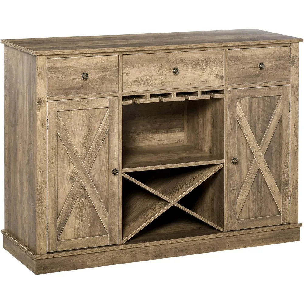 Farmhouse Coffee Bar Cabinet, Wine Cabinet with 3 Drawers, Sideboard Buffet Cabinet with X-Shaped Wine Rack and Stemware Holder
Farmhouse Coffee Bar Cabinet, Wine Cabinet with 3 Drawers, Sideboard Buffet Cabinet with X-Shaped Wine Rack and Stemware Holder