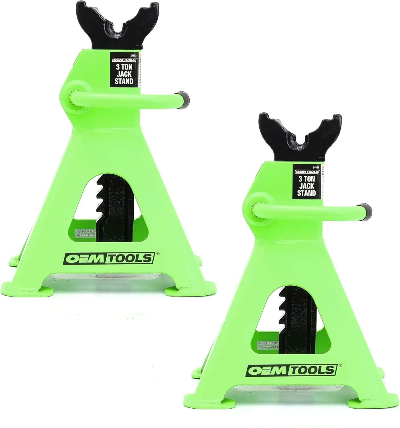 3 Ton Jack Stands for Cars, SUVs, Light Trucks - Adjustable Height 11-16.5 Inch with Ratcheting Design and Welded Foot Pads
3 Ton Jack Stands for Cars, SUVs, Light Trucks - Adjustable Height 11-16.5 Inch with Ratcheting Design and Welded Foot Pads