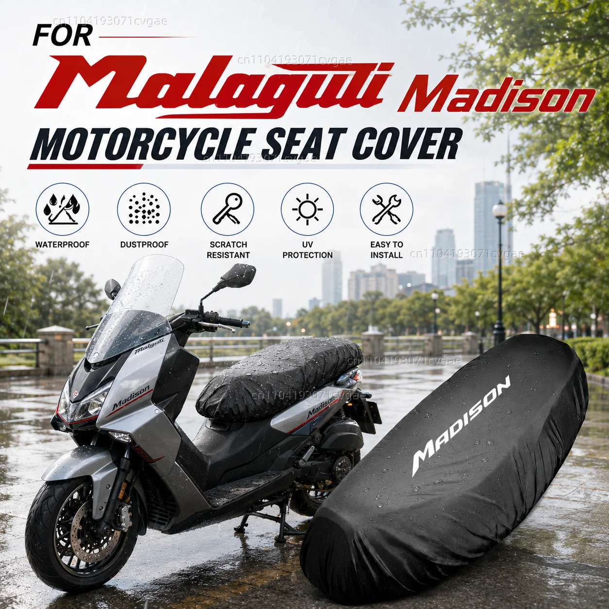 For Malaguti Madison 2000-2015 Motorcycle Rain Seat Cover Waterproof Saddle Cover Black 210D UV Protection
For Malaguti Madison 2000-2015 Motorcycle Rain Seat Cover Waterproof Saddle Cover Black 210D UV Protection