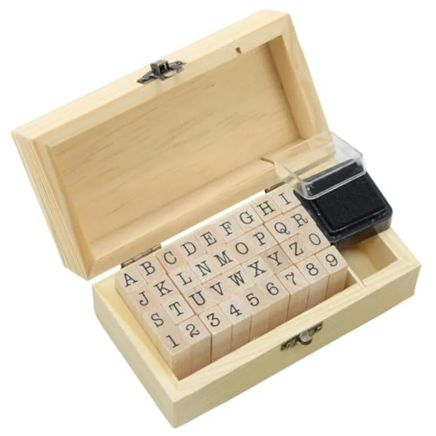 Letter Stamps 36 Pcs with Wooden Storage Box, Premium Alphabet Stamps Set for Crafting, Essential Rubber Letter Stamp Kit for C
Letter Stamps 36 Pcs with Wooden Storage Box, Premium Alphabet Stamps Set for Crafting, Essential Rubber Letter Stamp Kit for C
