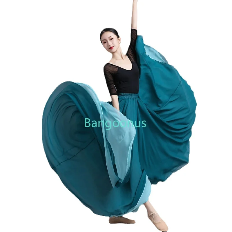 Flamenco Chiffon Dance Skirt for Women 720 Degrees Solid Color Long Skirts Dancer Practice Wear Chinese Style Skirt With Big Hem
Flamenco Chiffon Dance Skirt for Women 720 Degrees Solid Color Long Skirts Dancer Practice Wear Chinese Style Skirt With Big Hem