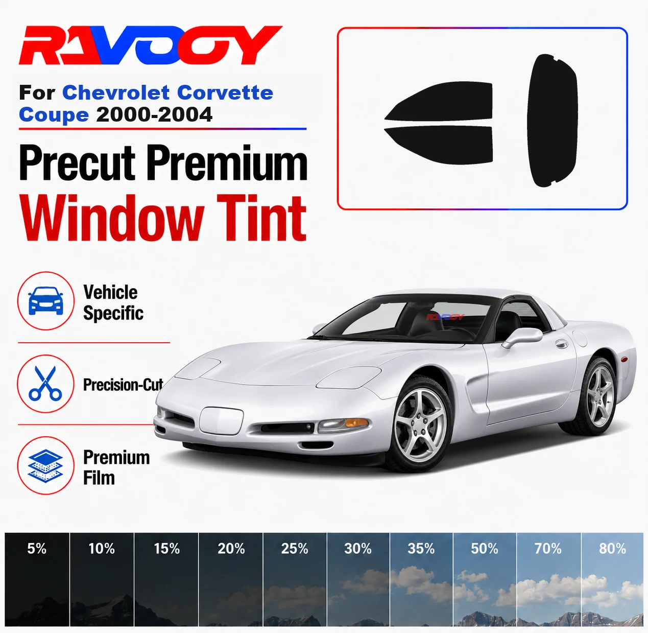 Premium Precut Window Tint Kit Front Rear Windows Rear Windshield For Chevrolet Corvette Coupe 2000-2004 Nano Ceramic Film
Premium Precut Window Tint Kit Front Rear Windows Rear Windshield For Chevrolet Corvette Coupe 2000-2004 Nano Ceramic Film