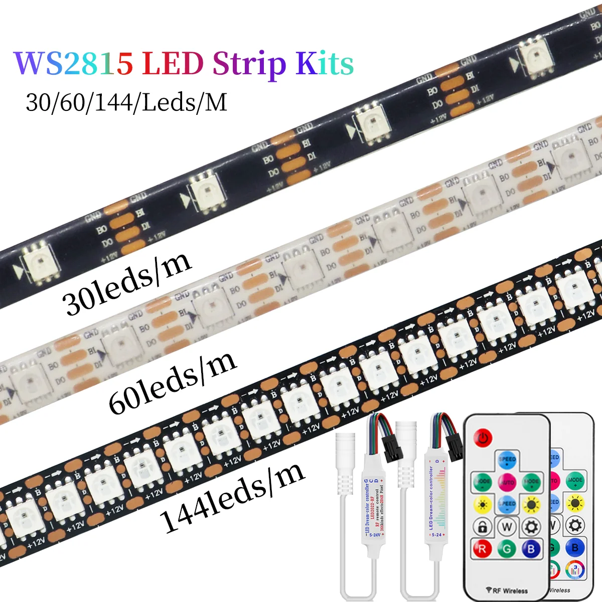 WS2815 IC Индивидуально адресуемые светодиодные фонари 30/60/144 светодиодов/м Цветная светодиодная лента Smart Dream с наборами дистанционного управления с 14/17/21 клавишами
WS2815 IC Индивидуально адресуемые светодиодные фонари 30/60/144 светодиодов/м Цветная светодиодная лента Smart Dream с наборами дистанционного управления с 14/17/21 клавишами