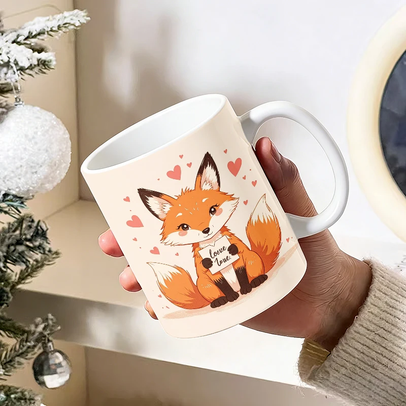 11oz Cartoon Plush Fox Holding Love Letter with Handle Ceramic Mug, Creative Coffee Mug, Insulated Milk Cup, Office Tea Cup
11oz Cartoon Plush Fox Holding Love Letter with Handle Ceramic Mug, Creative Coffee Mug, Insulated Milk Cup, Office Tea Cup