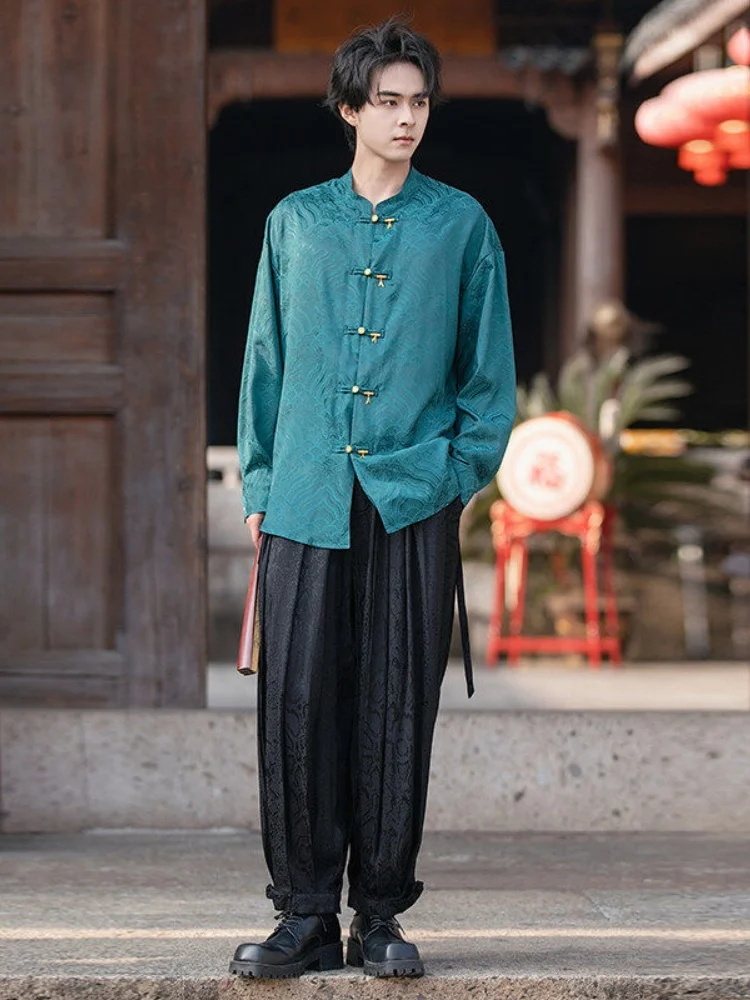 New Chinese Style Long Sleeve Satin Shirt Men's Spring Autumn Vintage Embroidered Button Tang Suit High End Handsome Shirt
New Chinese Style Long Sleeve Satin Shirt Men's Spring Autumn Vintage Embroidered Button Tang Suit High End Handsome Shirt