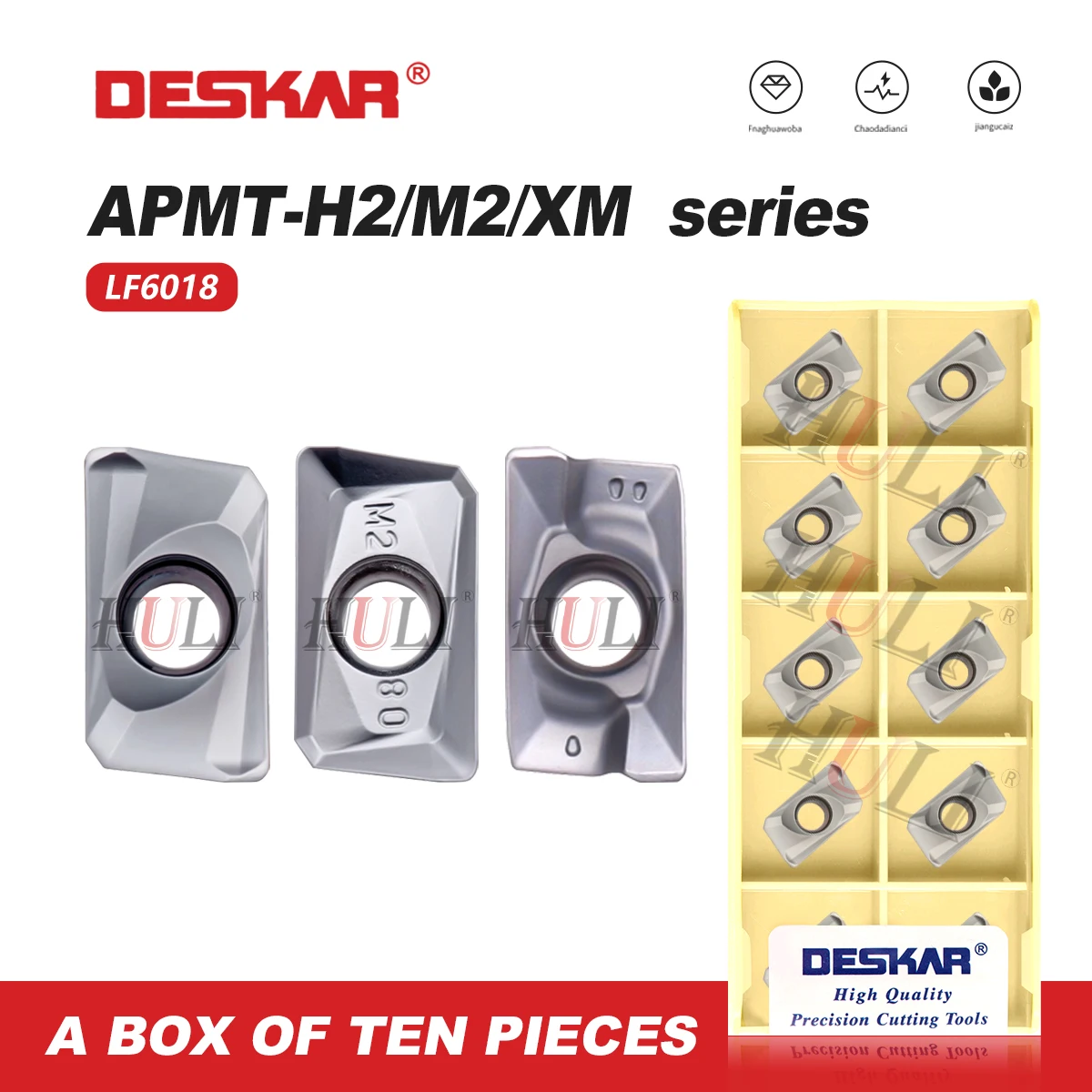 DESKAR 100% Original CNC Milling Blades APMT1135/1604 H2/M2/XM LF6018 Milling Insert Carbide Inserts Processing Stainless Steel
DESKAR 100% Original CNC Milling Blades APMT1135/1604 H2/M2/XM LF6018 Milling Insert Carbide Inserts Processing Stainless Steel