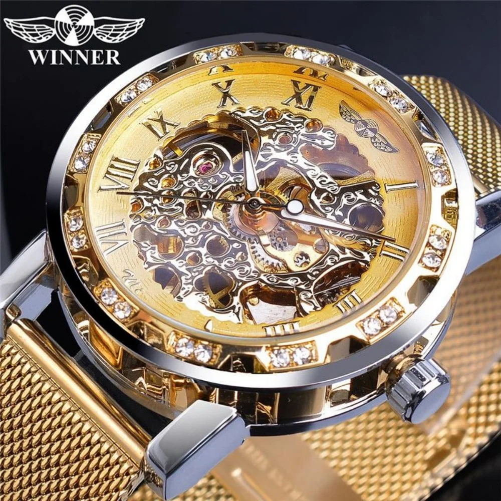 Light Luxury Men's Fashion Mechanical Watch with Diamond Inlays, Skeleton Design Mesh Strap Watch, Stylish Casual Versatile Handsome Men's Student Wristwatch, Trendy High-End Men's Model, Cross-Border Hot-Selling Gift Choice, High Cost-Performance Durable
Light Luxury Men's Fashion Mechanical Watch with Diamond Inlays, Skeleton Design Mesh Strap Watch, Stylish Casual Versatile Handsome Men's Student Wristwatch, Trendy High-End Men's Model, Cross-Border Hot-Selling Gift Choice, High Cost-Performance Durable