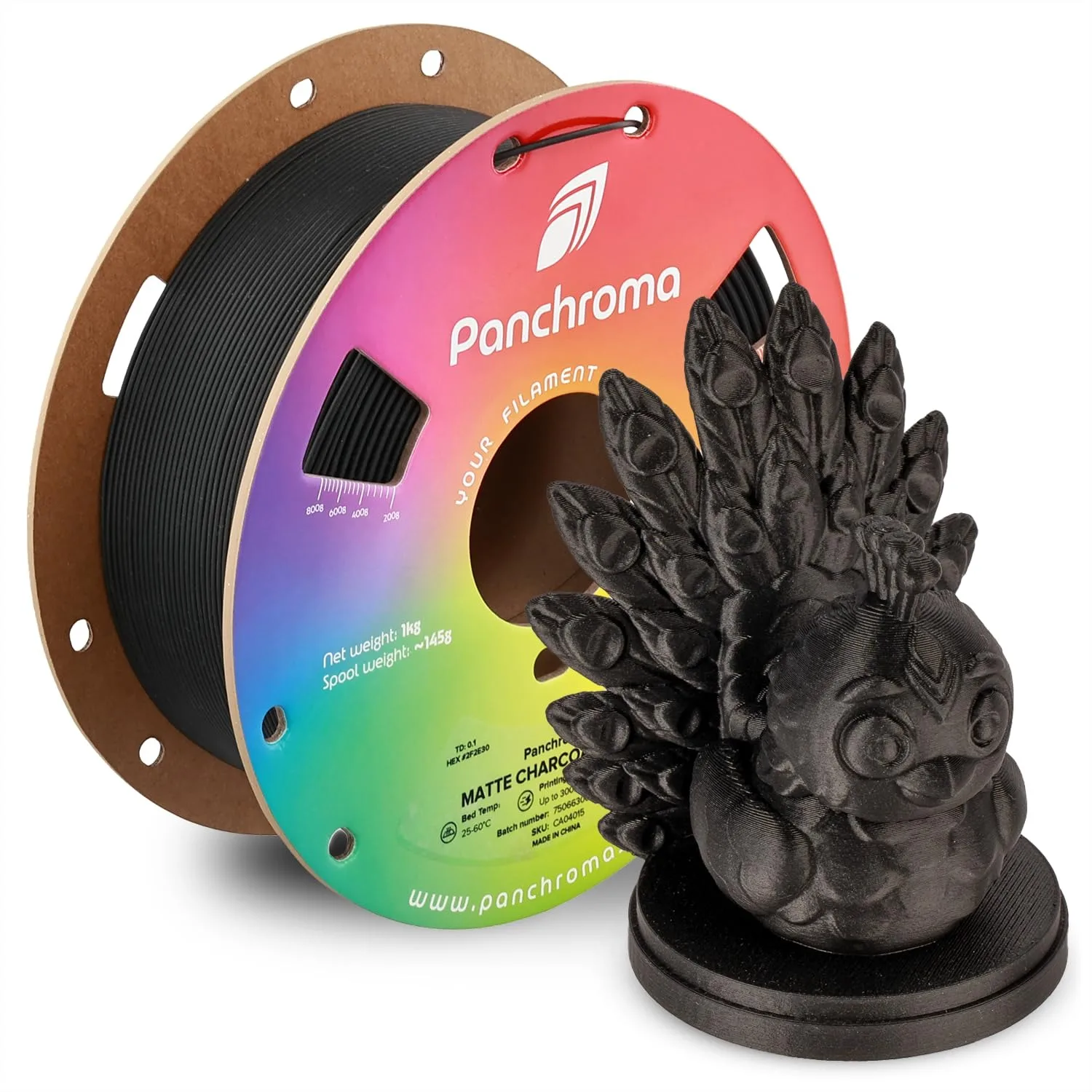 Panchroma Matte PLA Filament 1.75mm 1kg Spool, Charcoal Black, for FDM 3D Printers with Matte Finish and Consistent Color
Panchroma Matte PLA Filament 1.75mm 1kg Spool, Charcoal Black, for FDM 3D Printers with Matte Finish and Consistent Color