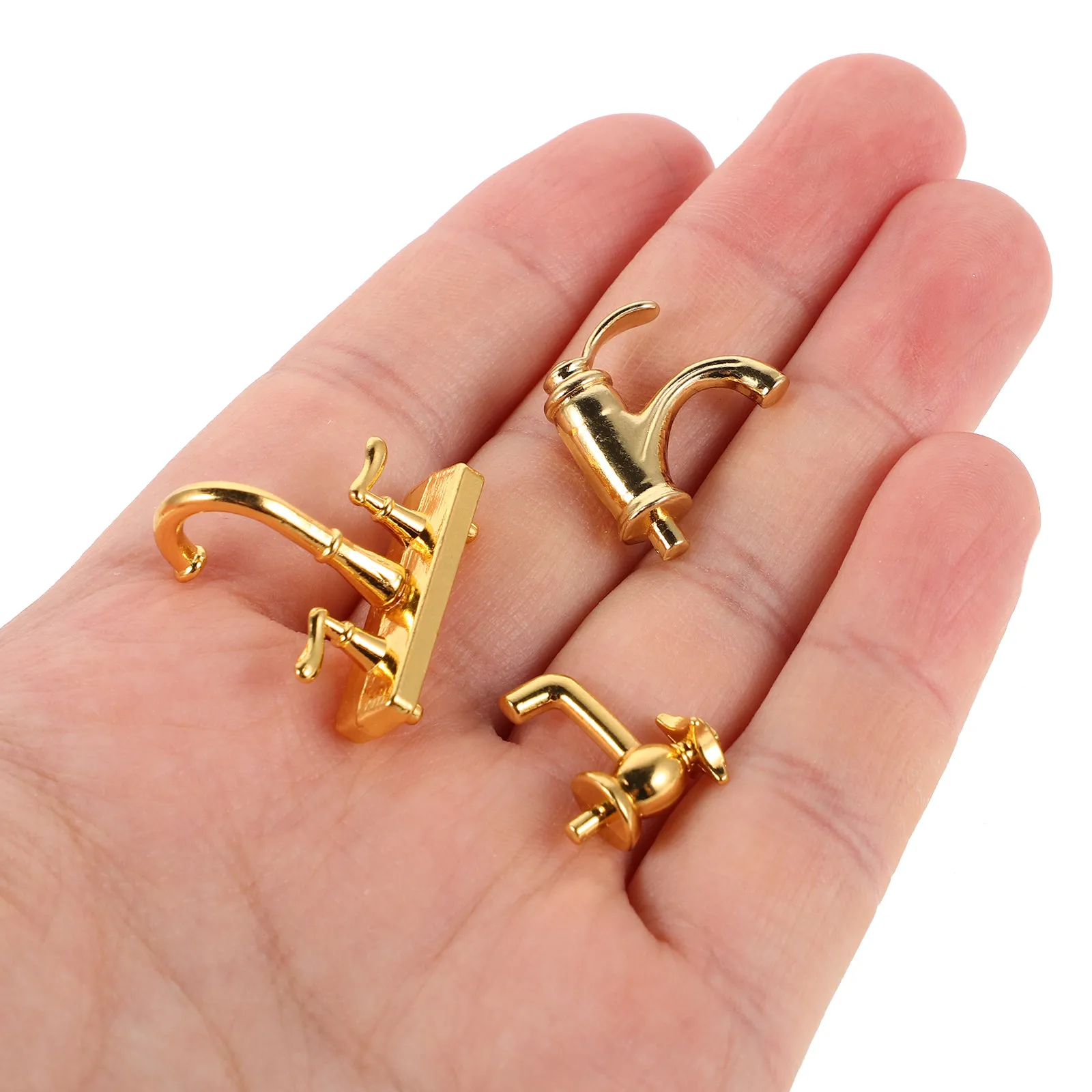 3Pcs Miniature Golden Faucet for Dollhouse Bathroom Realistic Alloy Micro Faucet Decor Photography Prop Mini Landscape Ornament
3Pcs Miniature Golden Faucet for Dollhouse Bathroom Realistic Alloy Micro Faucet Decor Photography Prop Mini Landscape Ornament