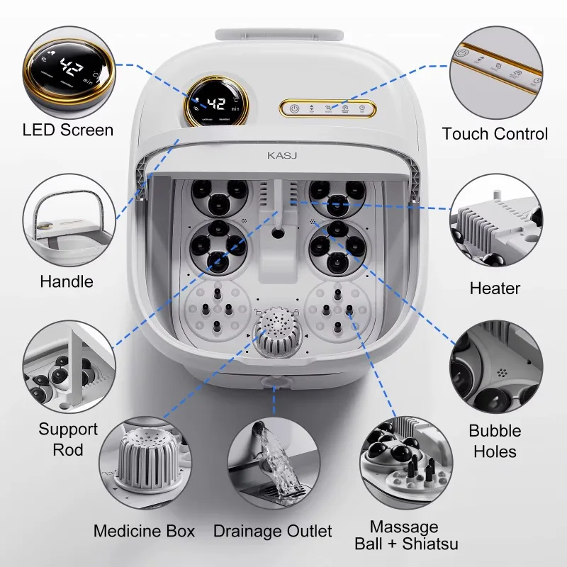 Latest foldable foot bath heating bubble electric massage foot bath basin foot bath massager
Latest foldable foot bath heating bubble electric massage foot bath basin foot bath massager