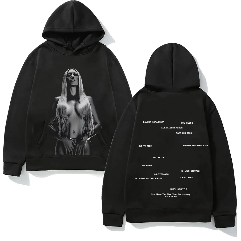 Sin Miedo Anniversary Black Pullover Hoodie Kali Uchis Graphic Printing Gothic Comfortable Sweatshirts Clothing Fleece Hoody
Sin Miedo Anniversary Black Pullover Hoodie Kali Uchis Graphic Printing Gothic Comfortable Sweatshirts Clothing Fleece Hoody
