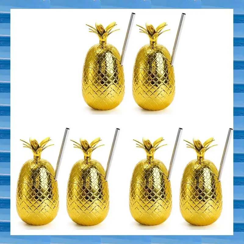 AT53 6 Pack Pineapples Drink Cups, 450Ml Gold Pineapples Tumbler With Stretched Straw, Hawaiian Luau Party Cups
AT53 6 Pack Pineapples Drink Cups, 450Ml Gold Pineapples Tumbler With Stretched Straw, Hawaiian Luau Party Cups