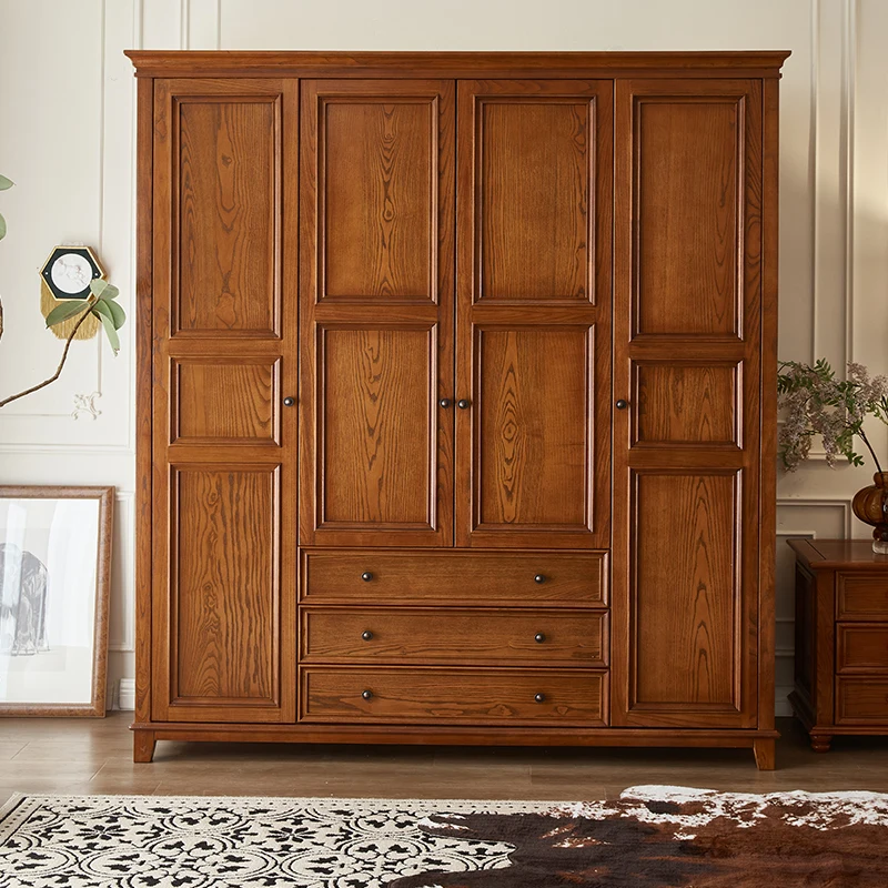 Langchuang Home Furnishings, American Solid Wood Wardrobe Four-door Bedroom Wardrobe Cabinet Locker Country Wood Art Furniture
Langchuang Home Furnishings, American Solid Wood Wardrobe Four-door Bedroom Wardrobe Cabinet Locker Country Wood Art Furniture