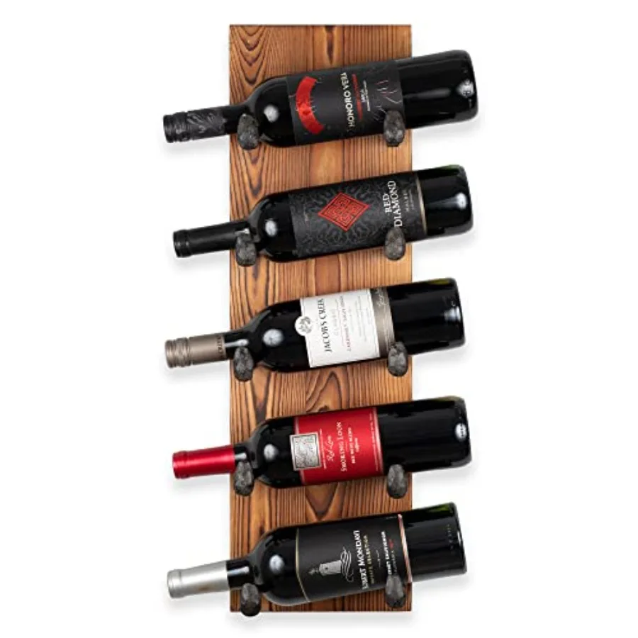 Alicante Wall Mounted Reclaimed Wood Vertical Wine Rack Holder Shelf Organizer with Railroad Spike Cast Iron Hooks for 5 Bottle
Alicante Wall Mounted Reclaimed Wood Vertical Wine Rack Holder Shelf Organizer with Railroad Spike Cast Iron Hooks for 5 Bottle