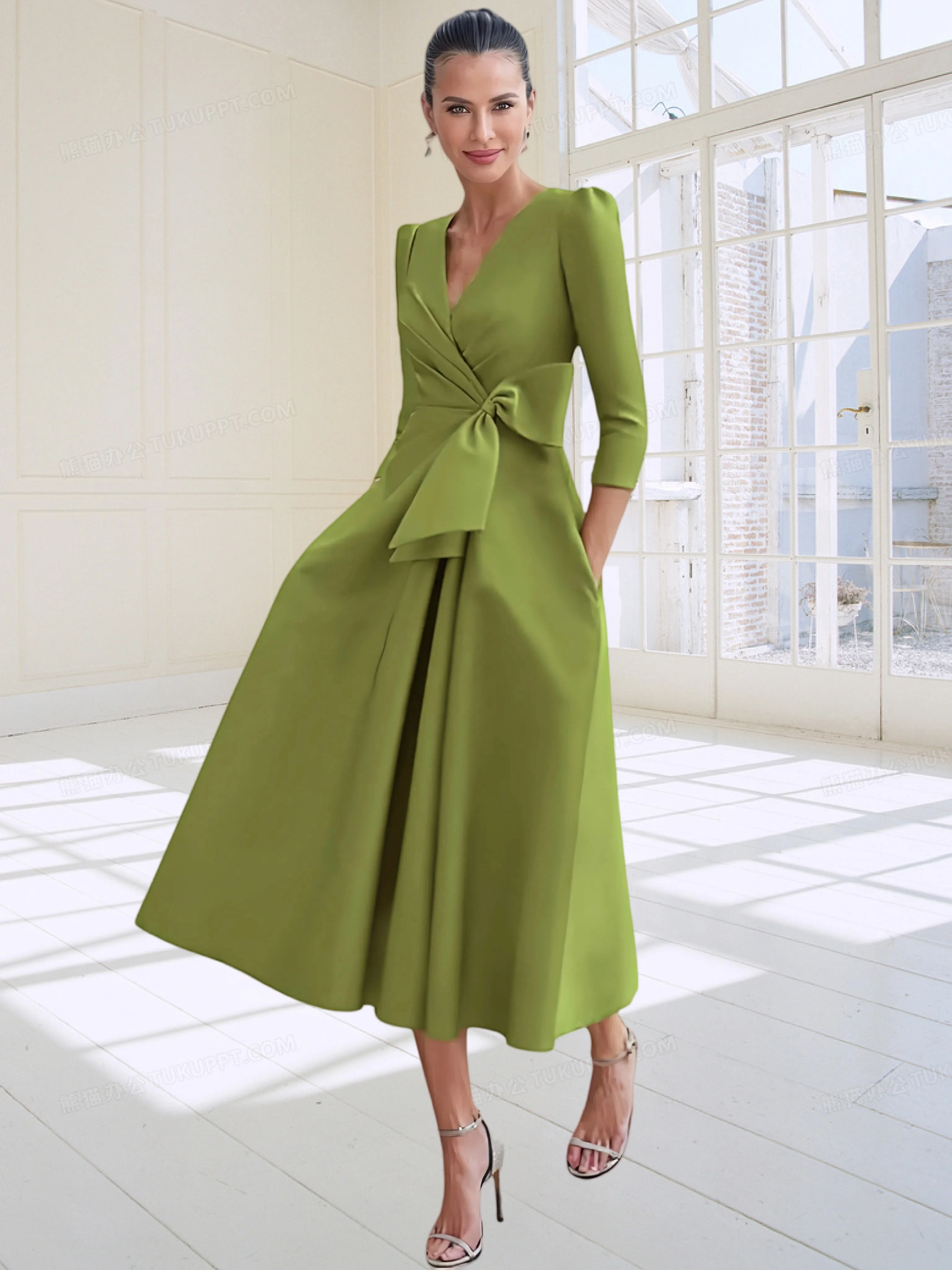 LinasBridal A-Line Cocktail Dresses Elegant Dress Formal Ankle Length 3/4 Length Sleeve V Neck Pocket with Bow(s) 2025
LinasBridal A-Line Cocktail Dresses Elegant Dress Formal Ankle Length 3/4 Length Sleeve V Neck Pocket with Bow(s) 2025