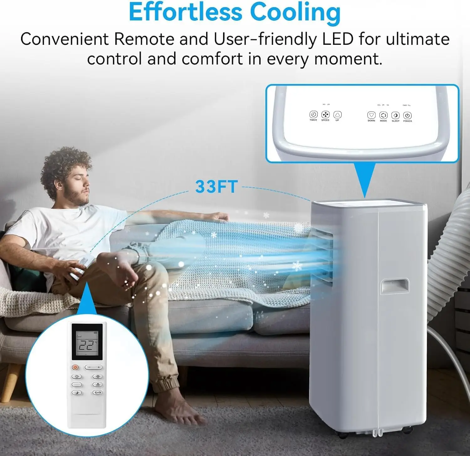 Portable Air Conditioners, 8500 BTU Portable AC Cool Up to 360 Sq.Ft, 3 IN 1 with Remote Control, Sleep Mode, Windows kit, White
Portable Air Conditioners, 8500 BTU Portable AC Cool Up to 360 Sq.Ft, 3 IN 1 with Remote Control, Sleep Mode, Windows kit, White