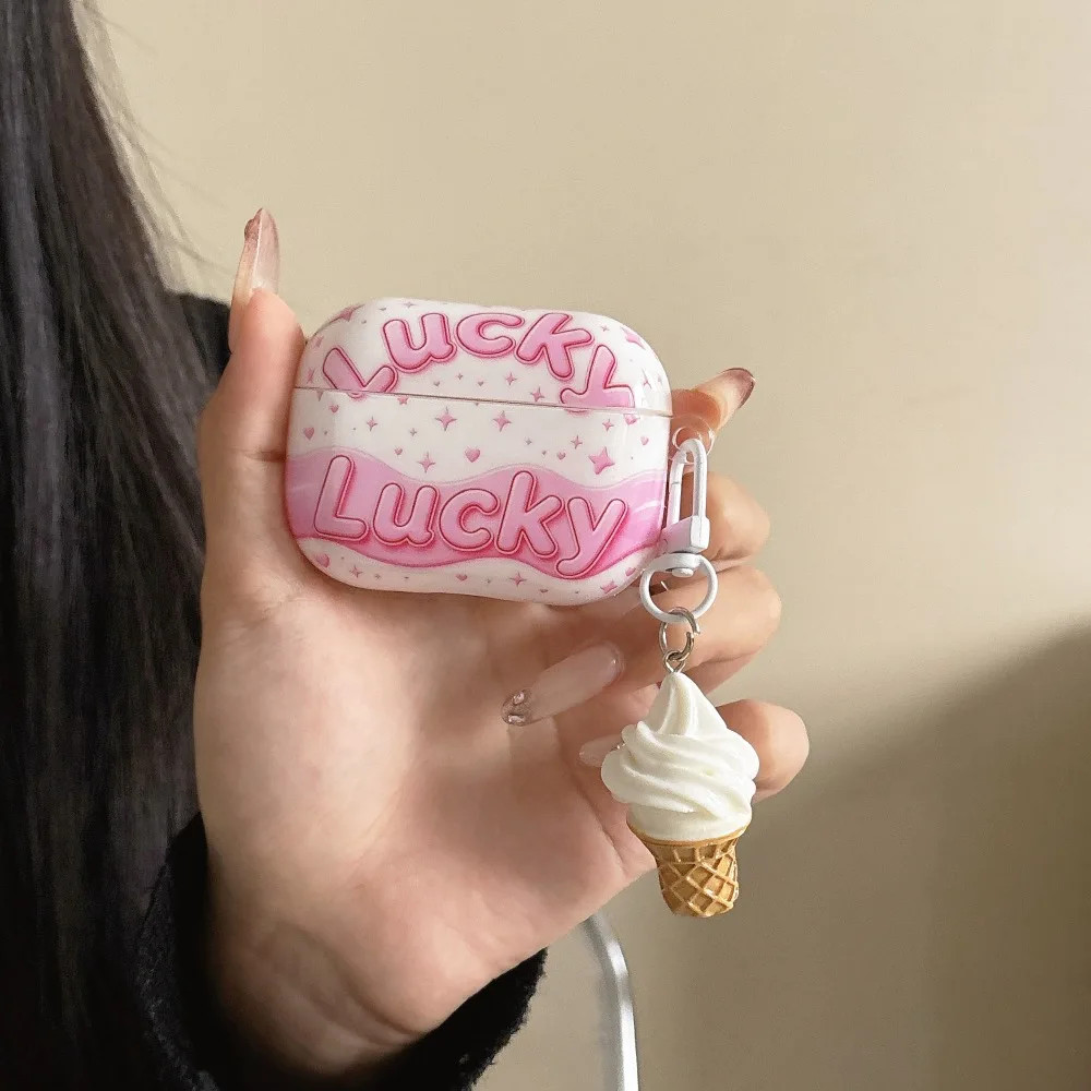 Cute Pink Lucky Letter Earphone Case With Ice Cream Pendant For AirPods 1 2 3 4 Pro 2 Pro 3 Soft Shockproof Protective Cover
Cute Pink Lucky Letter Earphone Case With Ice Cream Pendant For AirPods 1 2 3 4 Pro 2 Pro 3 Soft Shockproof Protective Cover