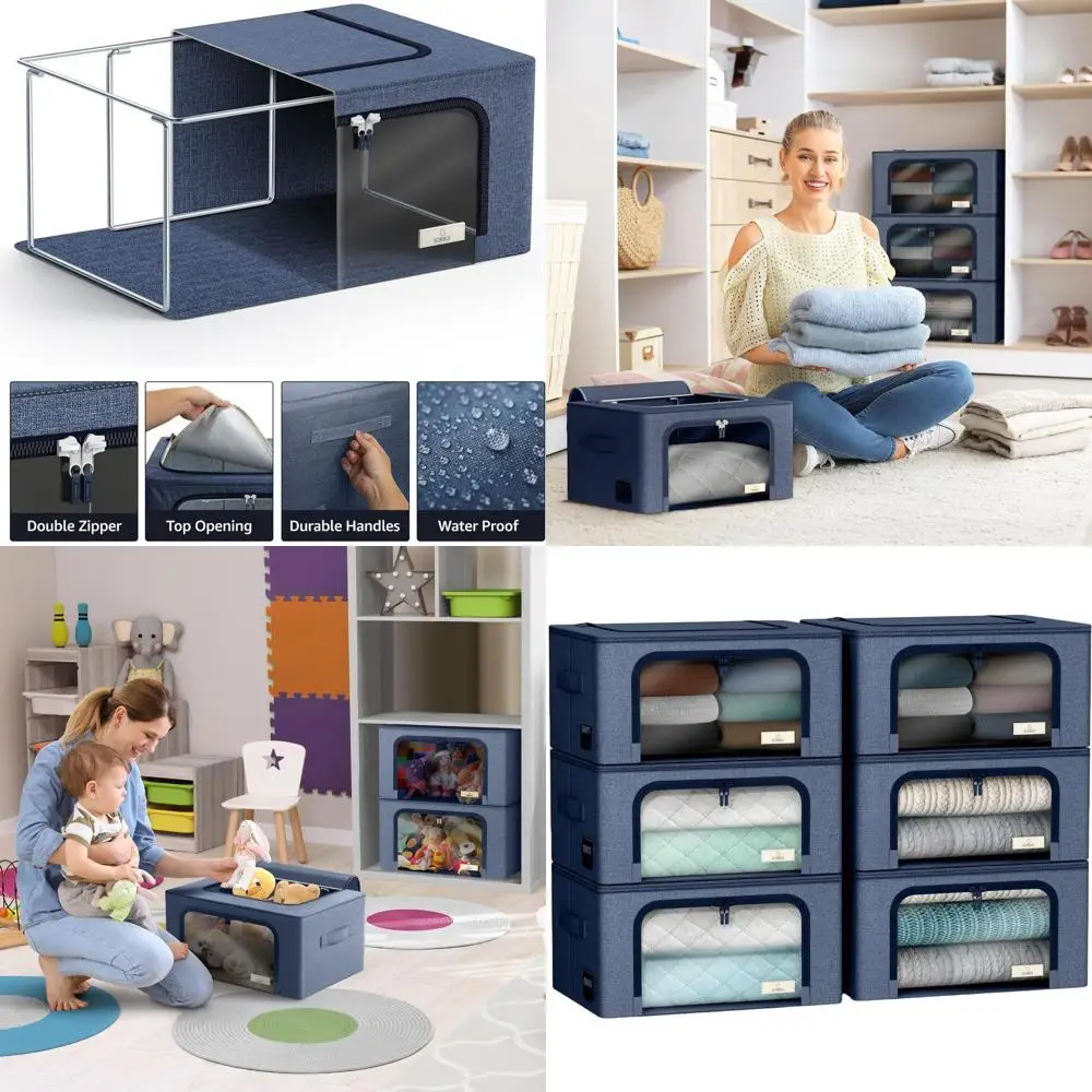 Stackable Fabric Storage Bins with Clear View and Handles for Bedroom, Linen, and Clothing Organization
Stackable Fabric Storage Bins with Clear View and Handles for Bedroom, Linen, and Clothing Organization