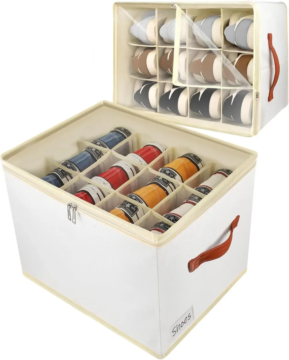 24 Cell Space Saver Shoes Containers Bin with Clear Lids Stackable,Can Fit Ottoman,Foldable Shoe Rack Cabinet Cubby for Wardrobe
24 Cell Space Saver Shoes Containers Bin with Clear Lids Stackable,Can Fit Ottoman,Foldable Shoe Rack Cabinet Cubby for Wardrobe