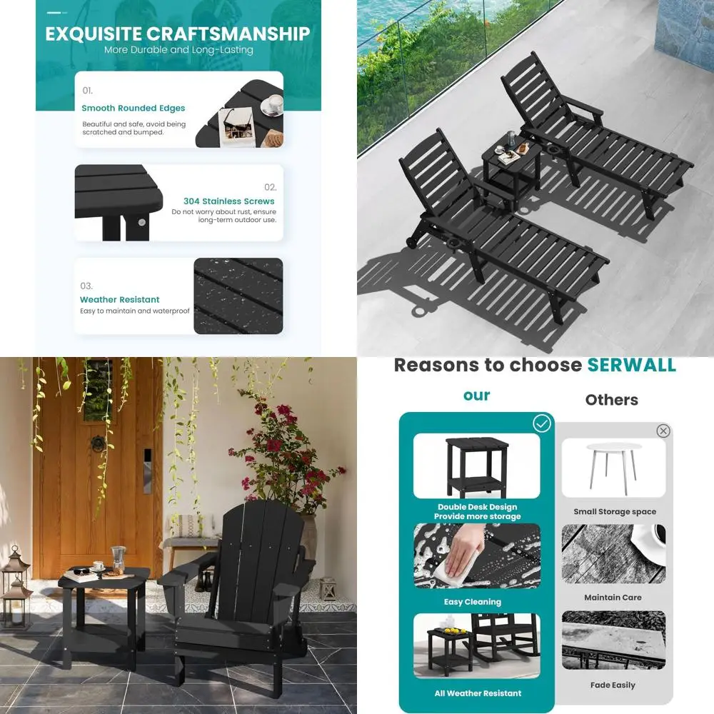 6-Piece Adirondack Side Set with Regular End Table, Black
6-Piece Adirondack Side Set with Regular End Table, Black